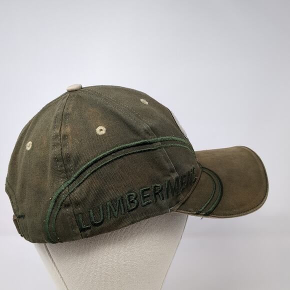 Lumbermens Slideback Baseball Cap Green One Size Adjustable Embroidered 6 Panel - Picture 5 of 9